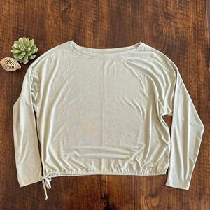 Apana | Nimbus Long Sleeve Top with Side Tie Waist, Light Green